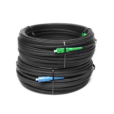 जम्पर आउटडोर FTTH ड्रॉप केबल, G657A फाइबर ऑप्टिकल पैच कॉर्ड