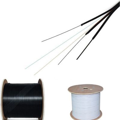 1 2 4 कोर फाइबर ऑप्टिक इंडोर/आउटडोर फ्लैट FTTH ड्रॉप केबल