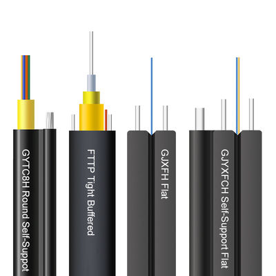 दूरसंचार के लिए 1 कोर टोनेबल G657A1 G657A2 G657A3 FTTP टाइट बफर्ड इंडोर/आउटडोर ड्रॉप केबल, फ्लैट ड्रॉप केबल