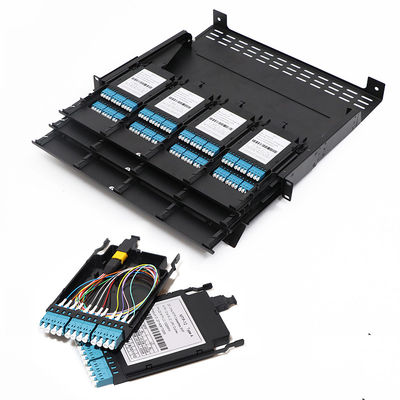 उच्च घनत्व फाइबर ऑप्टिकल पैच पैनल 19 इंच 1U MPO MTP-LC 24F 10G 40G