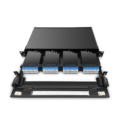 उच्च घनत्व फाइबर ऑप्टिकल पैच पैनल 19 इंच 1U MPO MTP-LC 24F 10G 40G