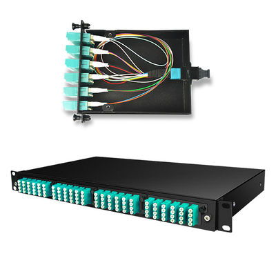 उच्च घनत्व फाइबर ऑप्टिकल पैच पैनल 19 इंच 1U MPO MTP-LC 24F 10G 40G