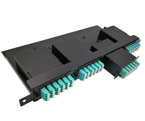 144 करोड़ 19&quot; 1U MTP फाइबर MPO पैच पैनल 4pcs OM3 MTP-LC कैसेट के साथ
