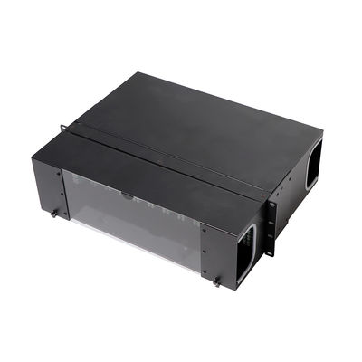 फाइबर ऑप्टिक MPO पैच पैनल HD 1U 2U 4U 72 पोर्ट 64 पोर्ट 48 पोर्ट के साथ