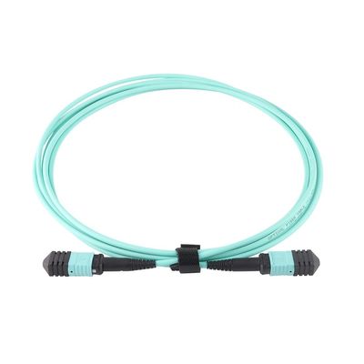 Qsfp के लिए 12 कोर 24 कोर फाइबर केबल पैच कॉर्ड, Mtp Mpo पैच केबल Om3 Om4