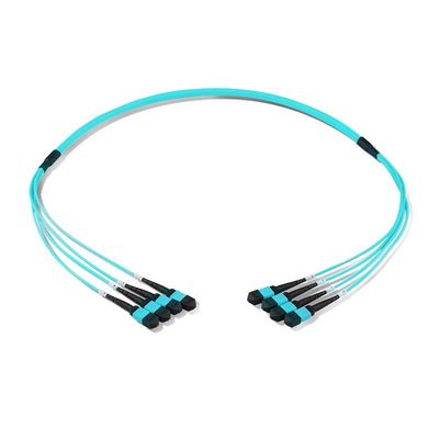 Qsfp के लिए 12 कोर 24 कोर फाइबर केबल पैच कॉर्ड, Mtp Mpo पैच केबल Om3 Om4