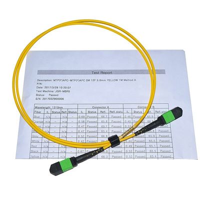 Qsfp के लिए 12 कोर 24 कोर फाइबर केबल पैच कॉर्ड, Mtp Mpo पैच केबल Om3 Om4
