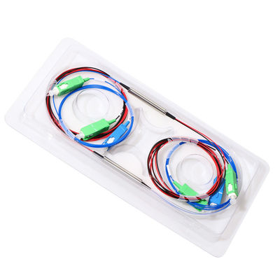 WDM नेटवर्क सिस्टम के लिए 1X2 FWDM DWDM फाइबर ऑप्टिक स्प्लिटर 3 पोर्ट 100G 200G