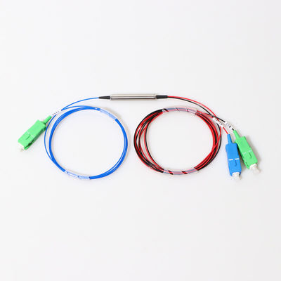 WDM नेटवर्क सिस्टम के लिए 1X2 FWDM DWDM फाइबर ऑप्टिक स्प्लिटर 3 पोर्ट 100G 200G