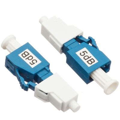 नीला रंग 5db एटेन्यूएटर ऑप्टिकल फाइबर मेल टू फीमेल प्लग टाइप