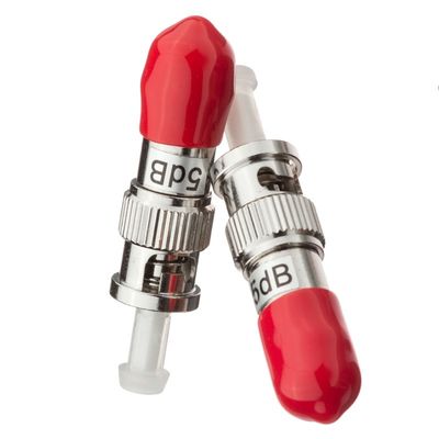 FTTH के लिए 6dB 7dB 10dB फाइबर ऑप्टिकल एटेन्यूएटर ST पुरुष से महिला