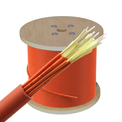 FTTH इंडोर 12 कोर फाइबर ऑप्टिक केबल OM3 / ऑप्टिकल फाइबर वितरण केबल