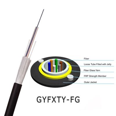 आउटडोर के लिए FRP स्ट्रेंथ GYFXTY फाइबर ऑप्टिक केबल 24 कोर सिंगल मोड