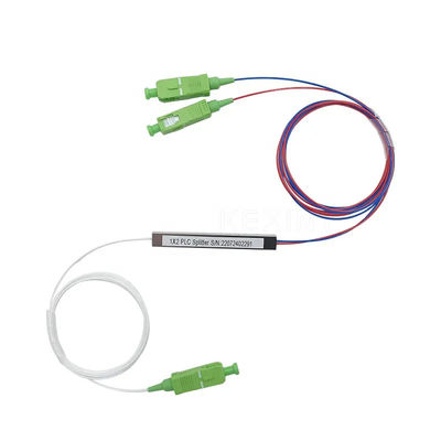 SC कनेक्टर के साथ FTTH फाइबर ऑप्टिक PLC स्प्लिटर 1x2 माइक्रो स्टील ट्यूब टाइप